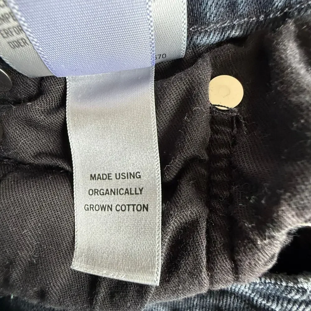 Agolde Toni Mid Rise Straight Leg Distressed Jeans Black‎ Denim Sz 26 Revolve